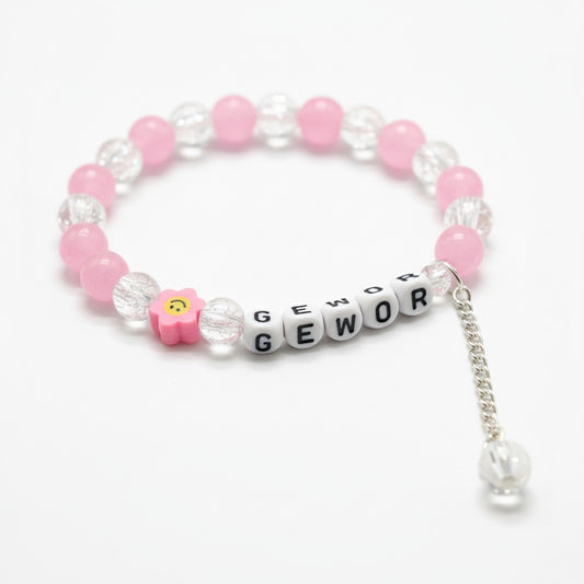 Handmade Custom Bracelet – Crack & Marble Beads with Name Letters