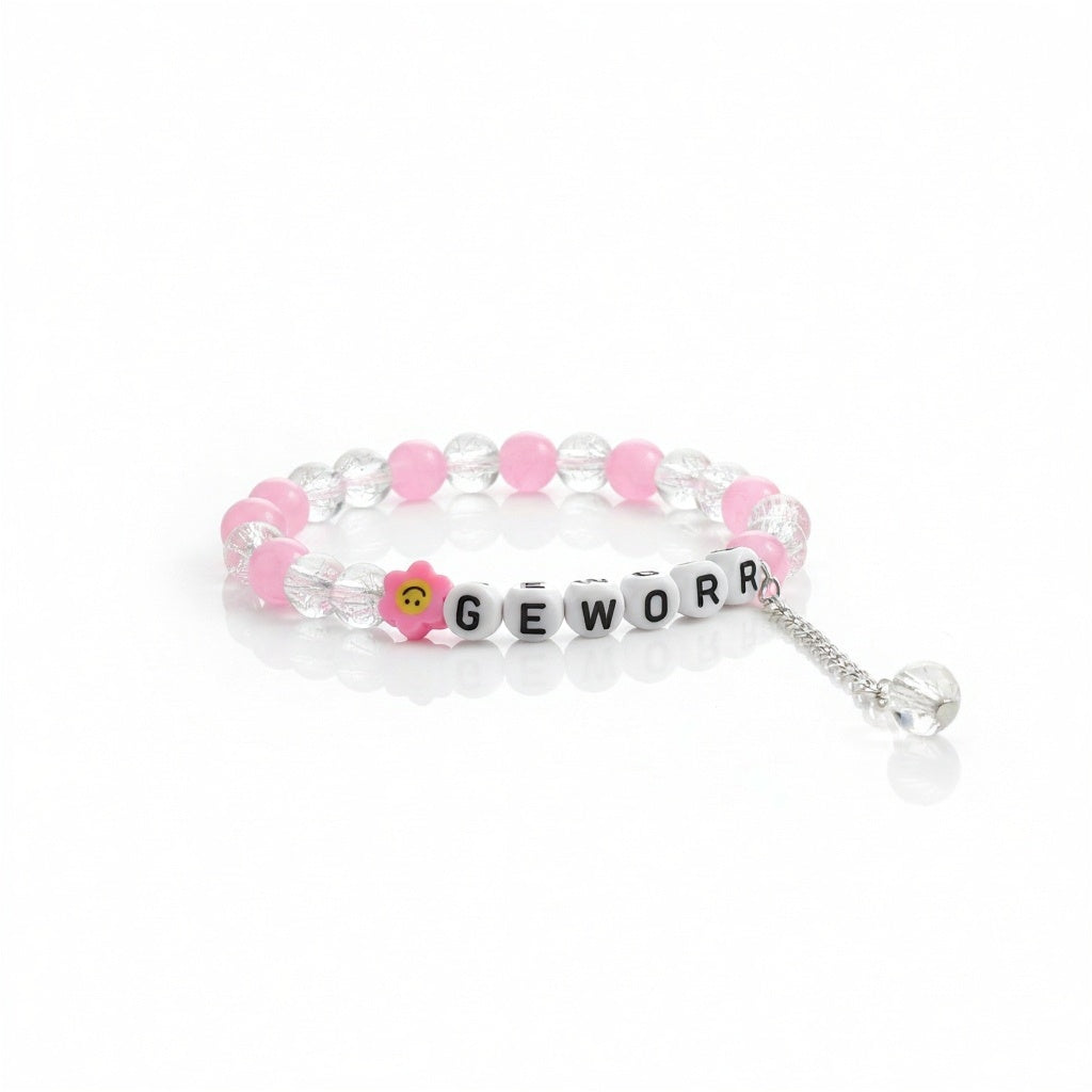 Handmade Custom Bracelet β Crack & Marble Beads with Name Letters